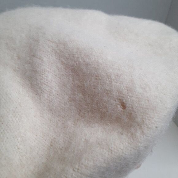 Vintage Cream Wool Women's Beret Flat Hat - Picture 7 of 10